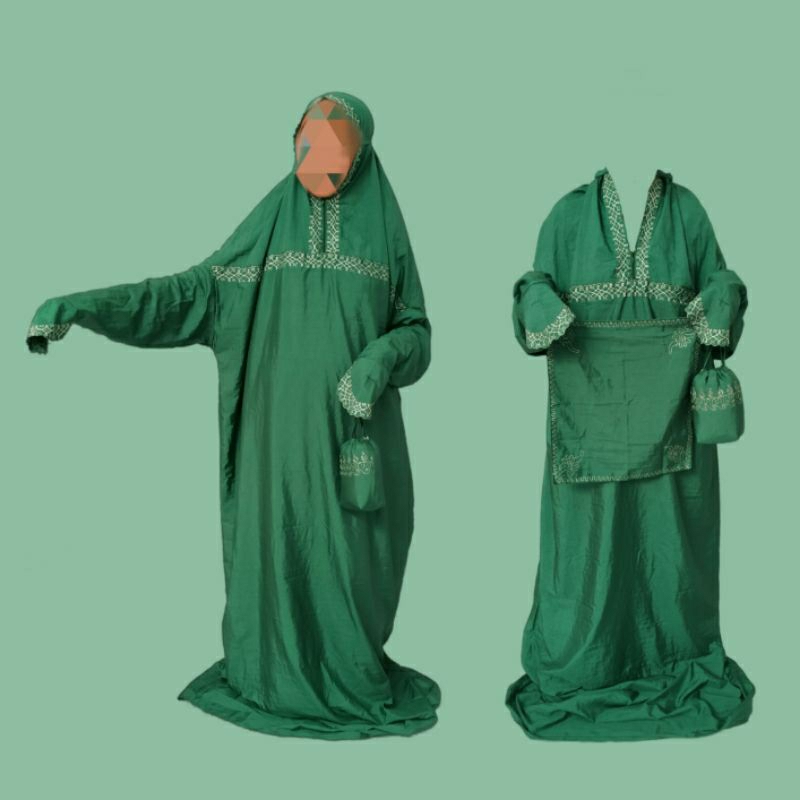 Mukena Terusan Parasut Premium 2in1 Mukena Traveling Set dengan sajadah kecil /muka