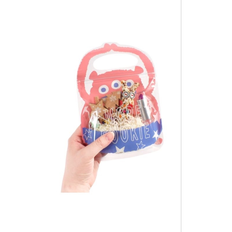 ZIPPER BAG MONSTER PINK YELLOW/ ZIPLOCK LUCU AESTHETIC UNYU