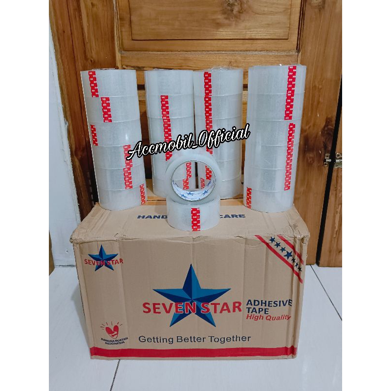 

✨ COD ✨ STAR Tape/ SEVEN Star /COCO Tape Lakban Transparan 45 mm 90 yard