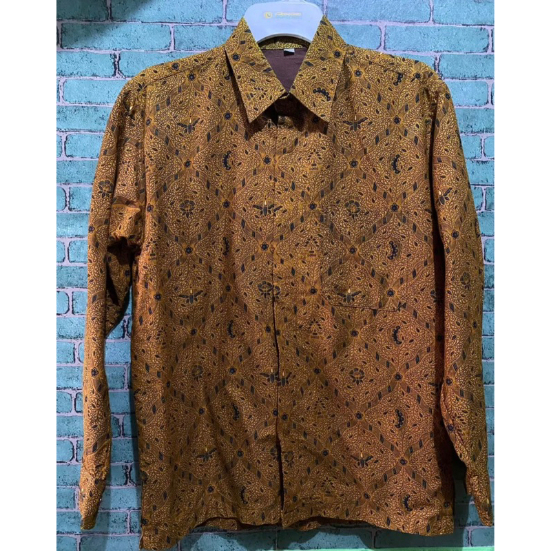 Kemeja Batik Coklat Lengan Panjang
