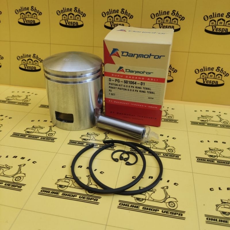 Piston Kit Vespa / Seher Vespa Excel Exclusive Ukuran 8M Ring Tebal Danmotor