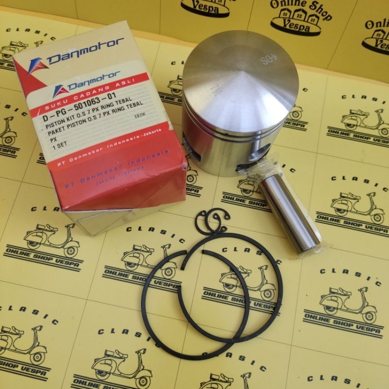 Piston Kit Vespa / Seher Vespa Excel Exclusive Ukuran 7M Ring Tebal Danmotor