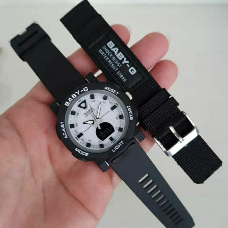 Limited Edition!!! Jam Tangan Baby G Free Strap Kanvas Wanita Kasual Bisa COD