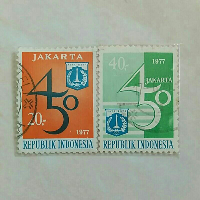 

(AB) Perangko Indonesia 1977 Jakarta 450 Tahun Set 2pcs Used