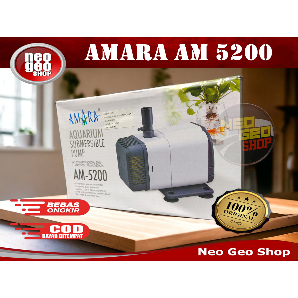 AMARA AM5200 AM 5200 Pompa Air Celup Kolam Aquarium