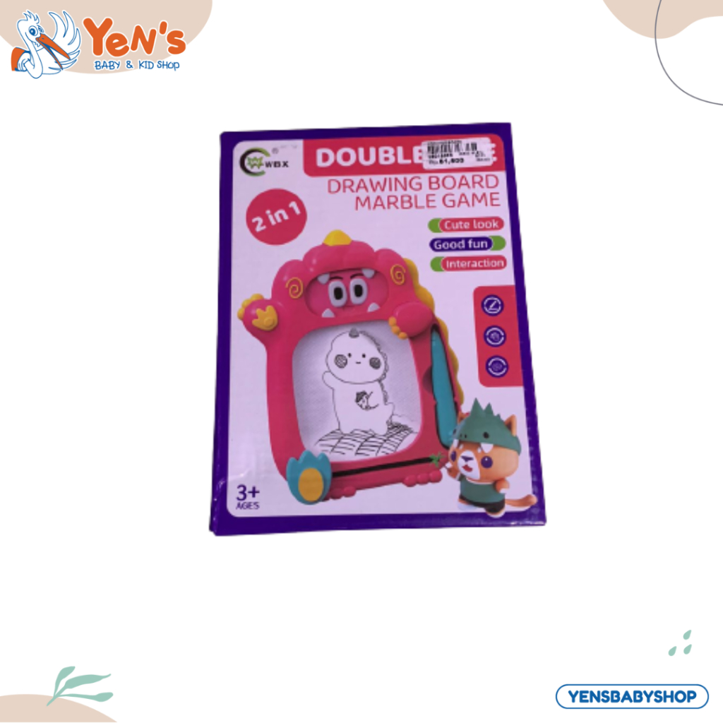 Mainan Drawing Board Marble Game - Double Side