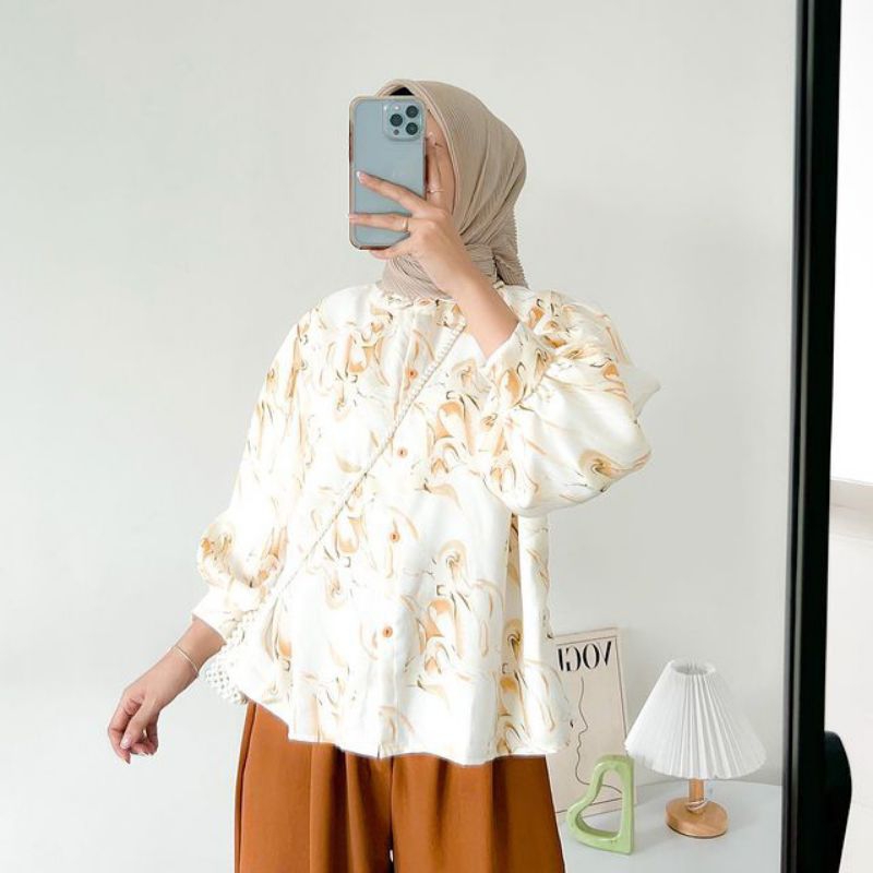 MARBLE PUFFY BLOUSE