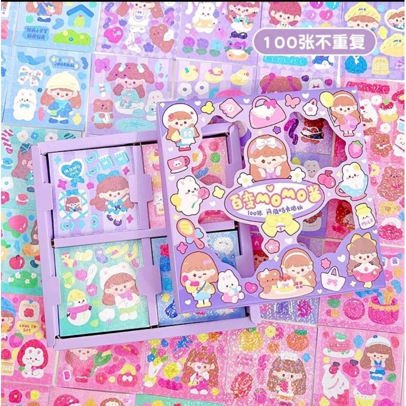 

[READY] 100 Lembar Stiker Motif Kartun Korea Lucu Anti Air Dekorasi Handbook Scrapbook DIY