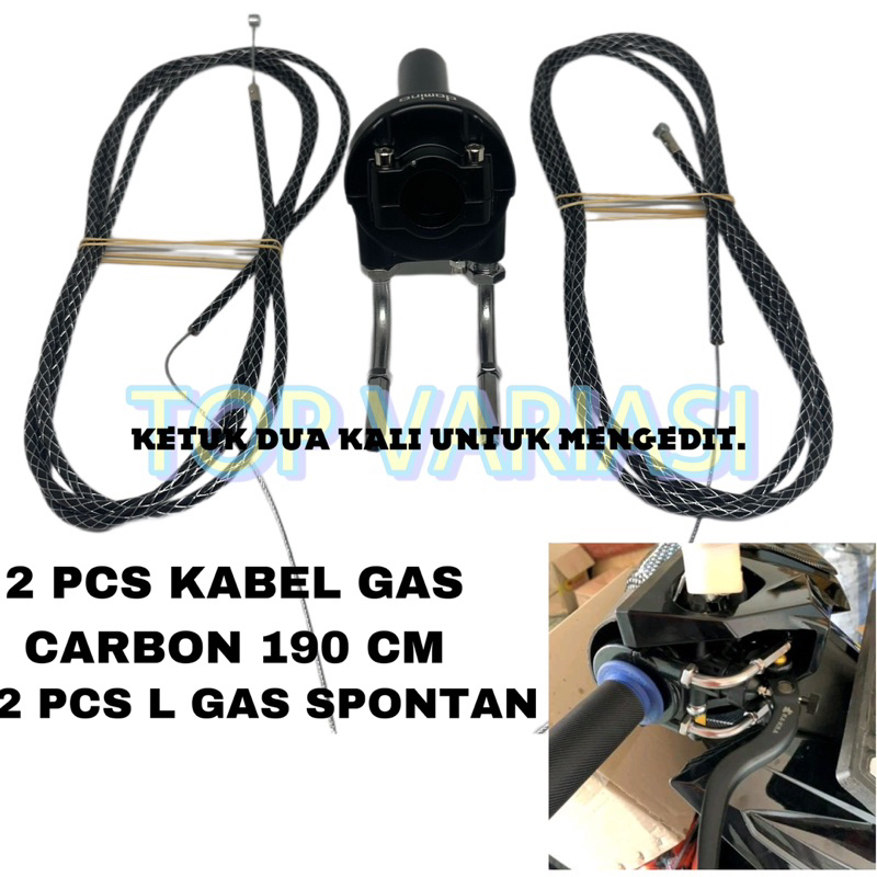 PAKET GAS SPONTAN 2 KABEL MODEL ITALY PLUS KABEL GAS CARBON SERAT DAN L GAS 190 CM UNIVERSAL BEAT SCOOPY VARIO VIXION KLX MIO MIO M3 FINO XEON DLL