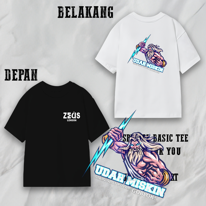 kaos distro motif  ZEUS / baju pria / kaos pria / baju wanita / kaos wanita / pakaian murah / pakaian pria / atasan / polos