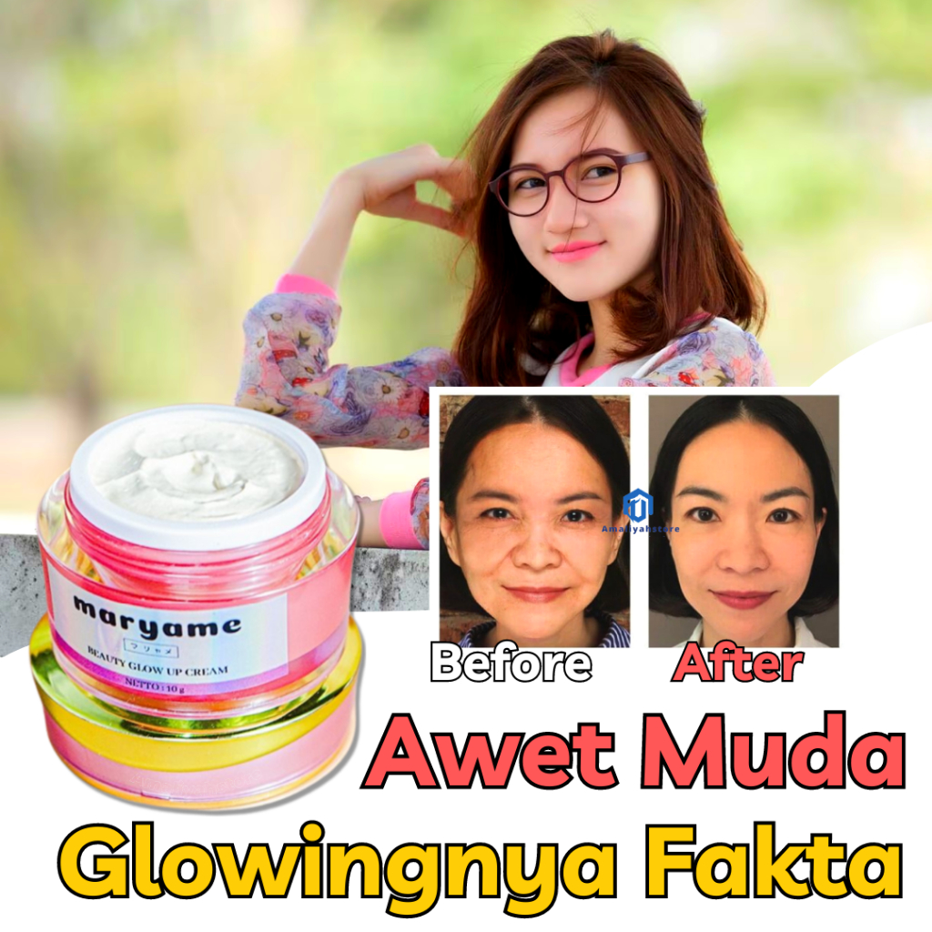 Maryame Beauty Glow Up Cream Skincare Pemutih Wajah Dan Penghilang Bekas Jerawat Anti Flek Hitam Cepat Glowing Permanen 100% Ori