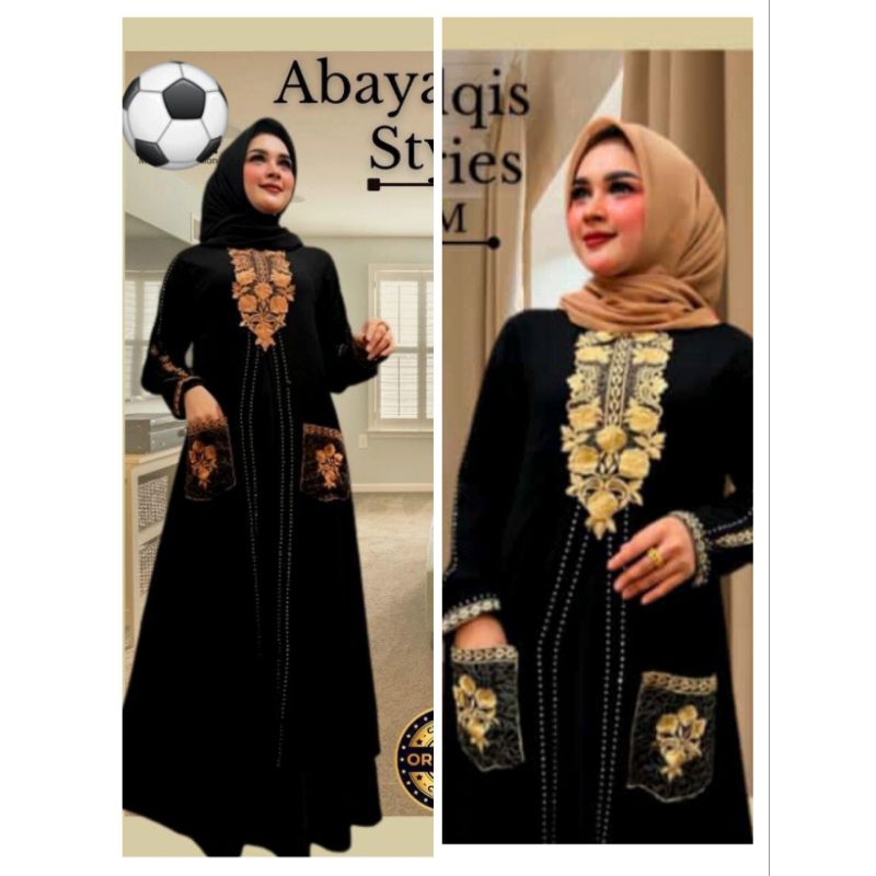 GAMIS ABAYA TURKEY BILQIS APLIKASI SAKU BORDIR