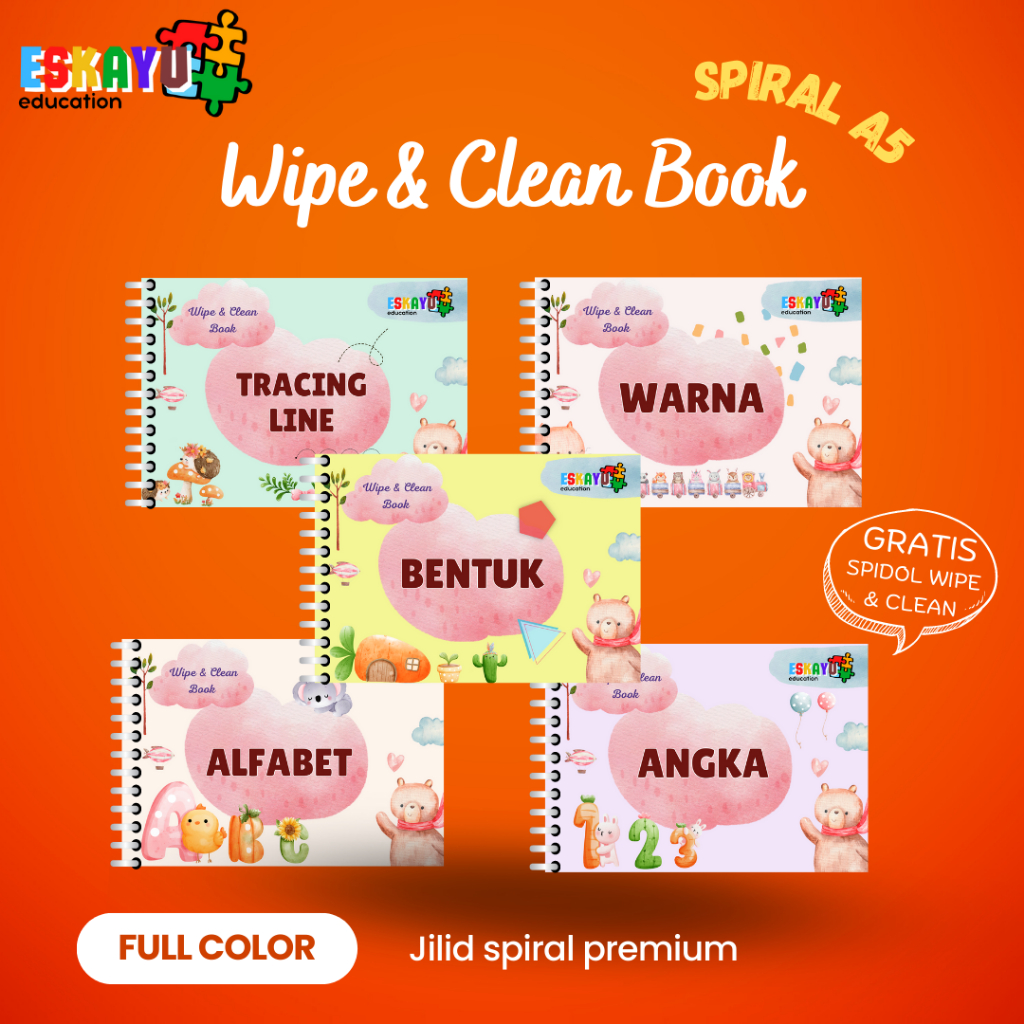 

BUKU WIPE AND CLEAN SERIES / buku anak/ buku balita / buku belajar edukasi anak / buku pertama anak / pengenalan buku anak / montessory book