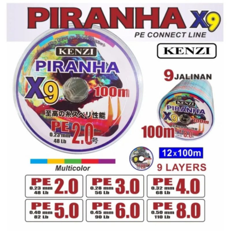 Senar PE Piranha X9 100.M