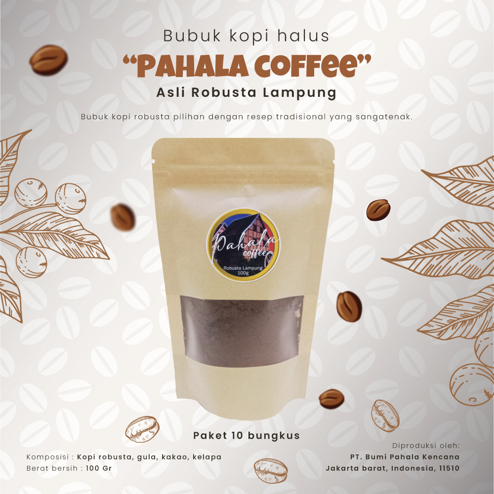 

[Paket 10 bungkus] Bubuk kopi Robusta Lampung - Pahala coffee 100 gram