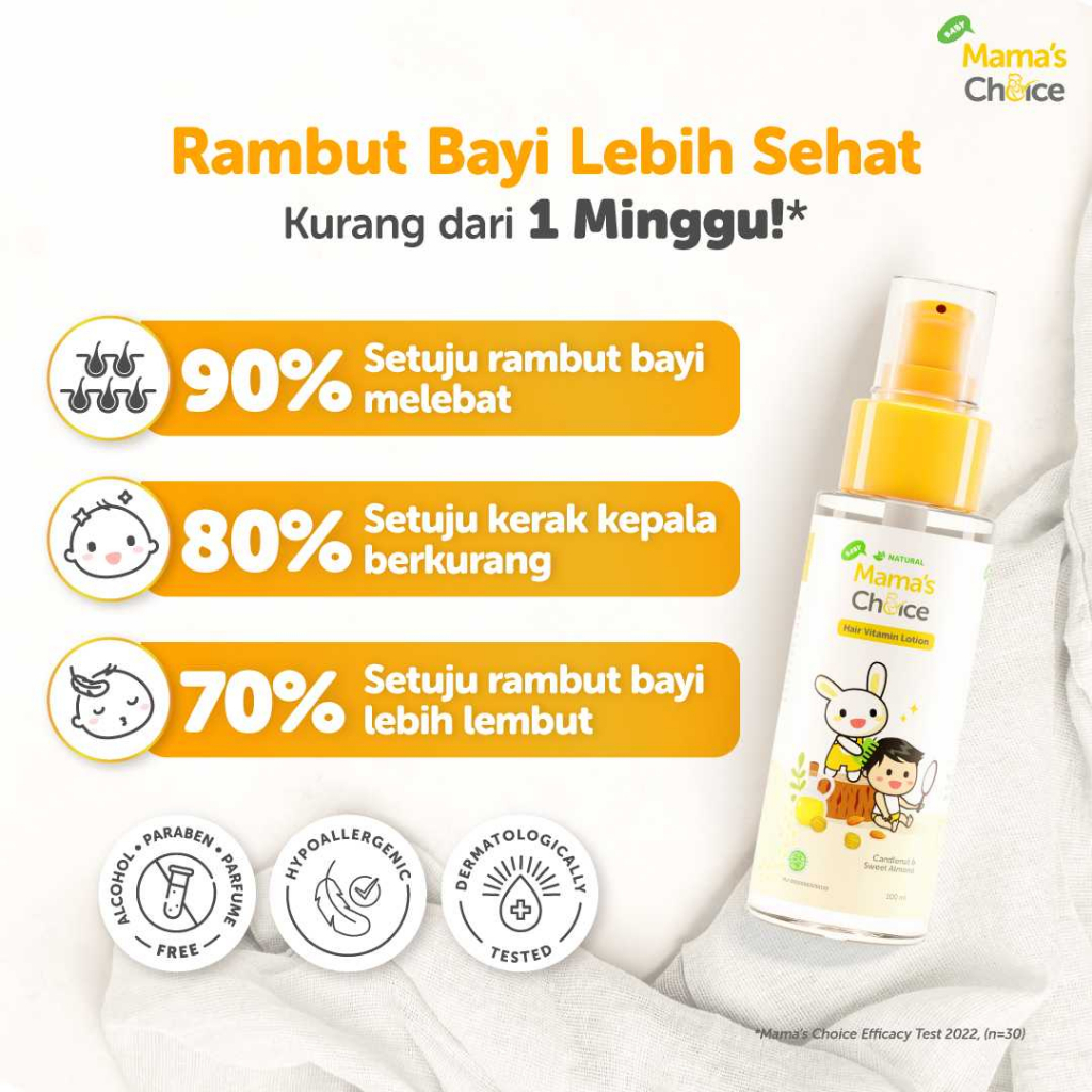 [BPOM] Mama's Choice Baby Hair Vitamin Lotion 100ml / Mama Choice Hair Vit Lotion 100 ml / Multivitamin Rambut Anak Bayi Alami / MY MOM