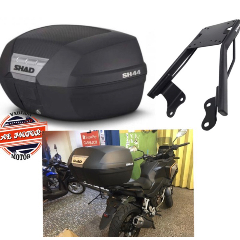 PAKET BOX SHAD SH-44 DAN BREKET BOX SHAD CB150 R CB150 X BREKET BOX CB150 DUDUKAN BOX CB150 X
