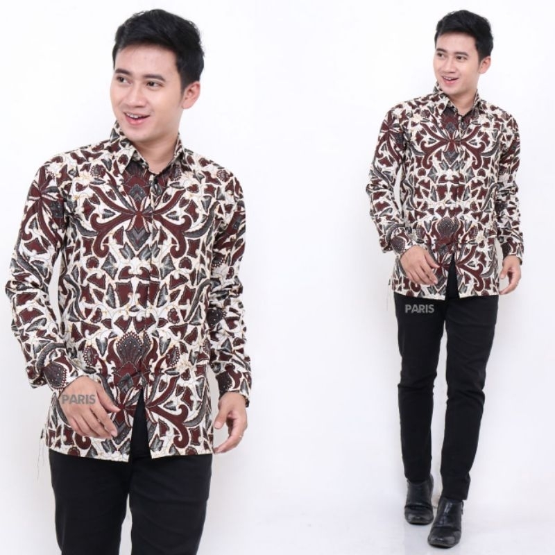 KEMEJA BATIK PRIMISIMA SOGAN (COD) PROMO BATIK PRIA SIZE M L XL XXL BSWART BATIK HRBO26 Hem panjang padi