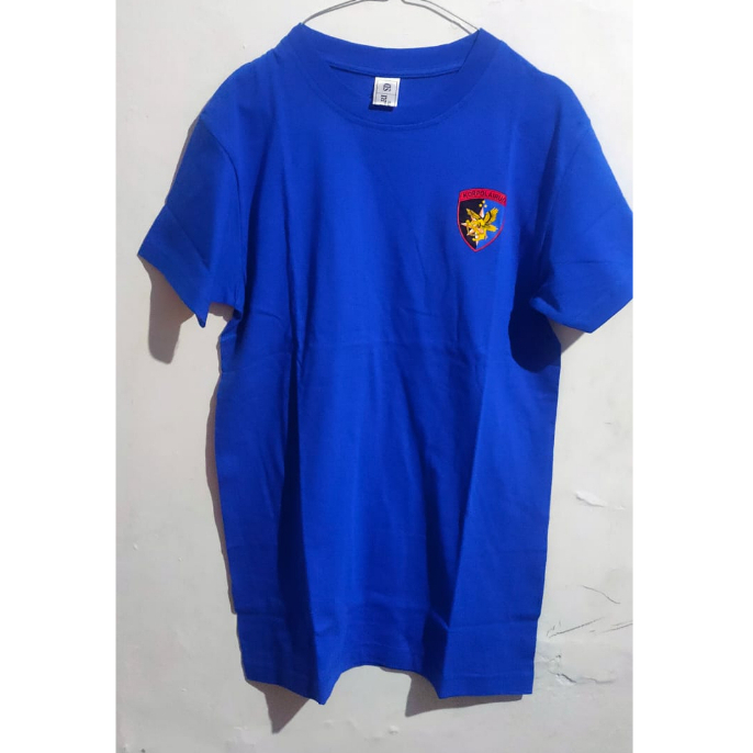 kaos biru polair bahan jersey - kaos dalaman pdl biru airud