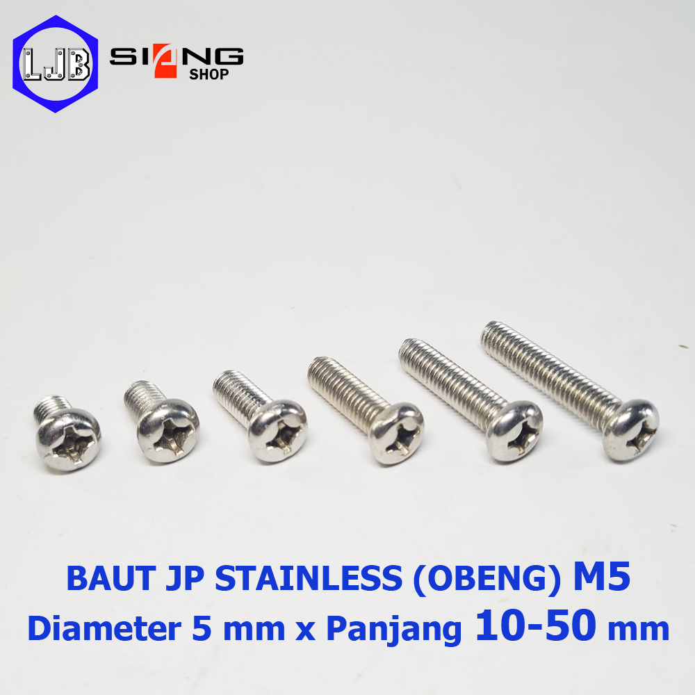 Baut JP Stainless M5 panjang 10 sd 50mm