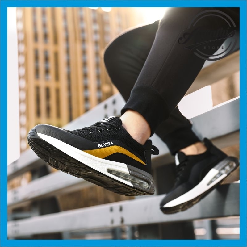 AlFathi Sepatu Safety Sneakers Sport Ori By Guyisa New Black Gold