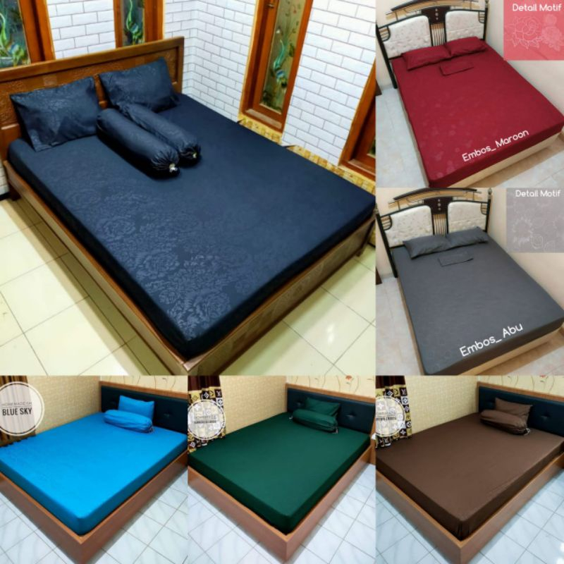 SPREI HOMEMADE MOTIF EMBOS POLOS UKURAN 180 160 120 HALUS TEBAL PREMIUM