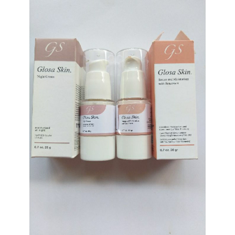PRELOVED GLOSA SKIN SerumMoisturizer with Sunscreen & GLOSA SKIN Night Cream