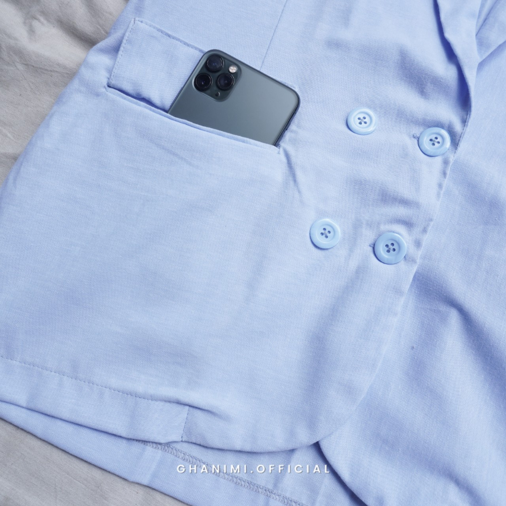 Ghanimi - Emily Blazer / Jas Wanita Polos / Blazer Kerja / Blazer kerah casual formal / Jas Kerja / Blazer polos / outer kerja / outer polos / Jas kerja polos timeless / blazer korea korean style