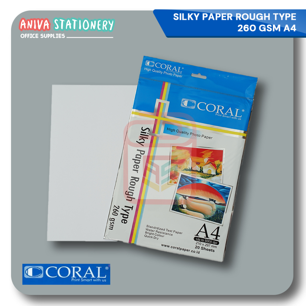 

CORAL GLOSSY SILKY A4 260 GRAM (1 PACK=20 SHEET)