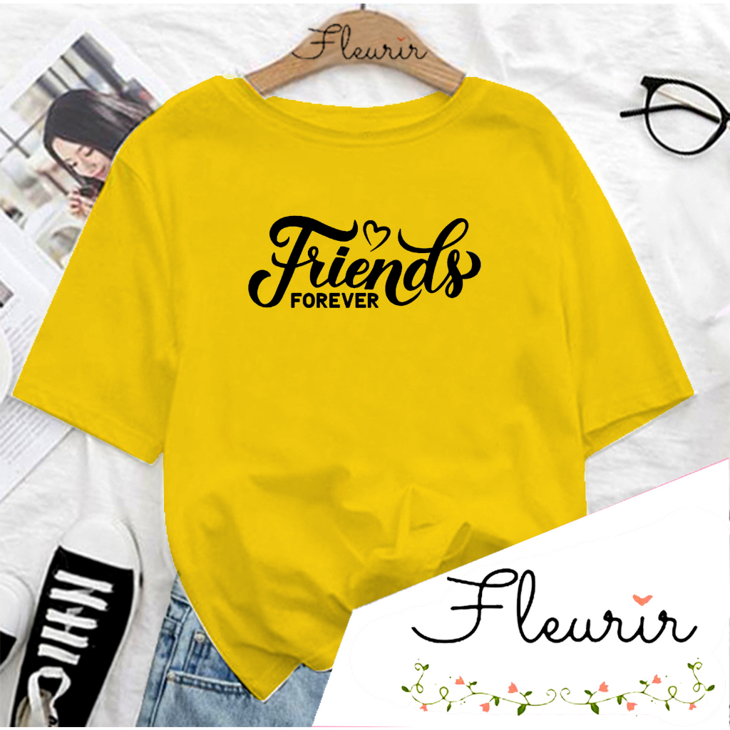 FLEURIR - COD KAOS WANITA PRIA REMAJA DEWASA UNISEX TSHIRT JUMBO OOTD LENGAN PENDEK OVERSIZE FRIENDS FOREVER