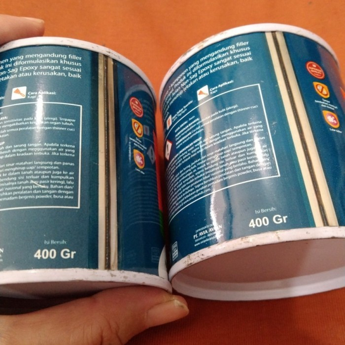 AVIAN LEM EPOXY NON SAG (2 Komponen x 400 Gram = 800 Gram) KOMPLIT = RESIN + HARDENER [AVIAN BRANDS] Untuk Tambal Kebocoran Kapal Laut dan Tambal Toren Air / Tangki Bocor. Warna : Kuning Kecoklatan. Sangat Kental. Tidak Menetes