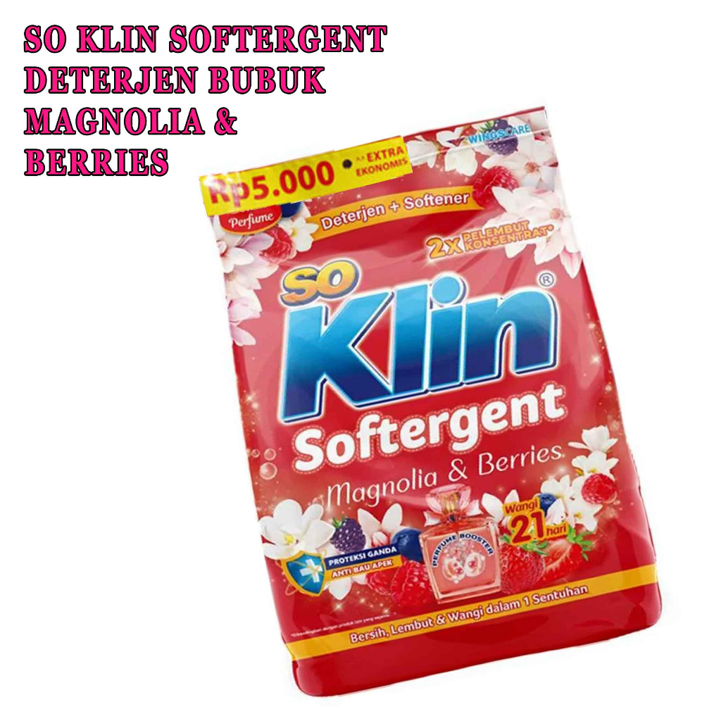 Deterjen Bubuk* So Klin Softergent* Magnolia &amp; Berries* 215gr