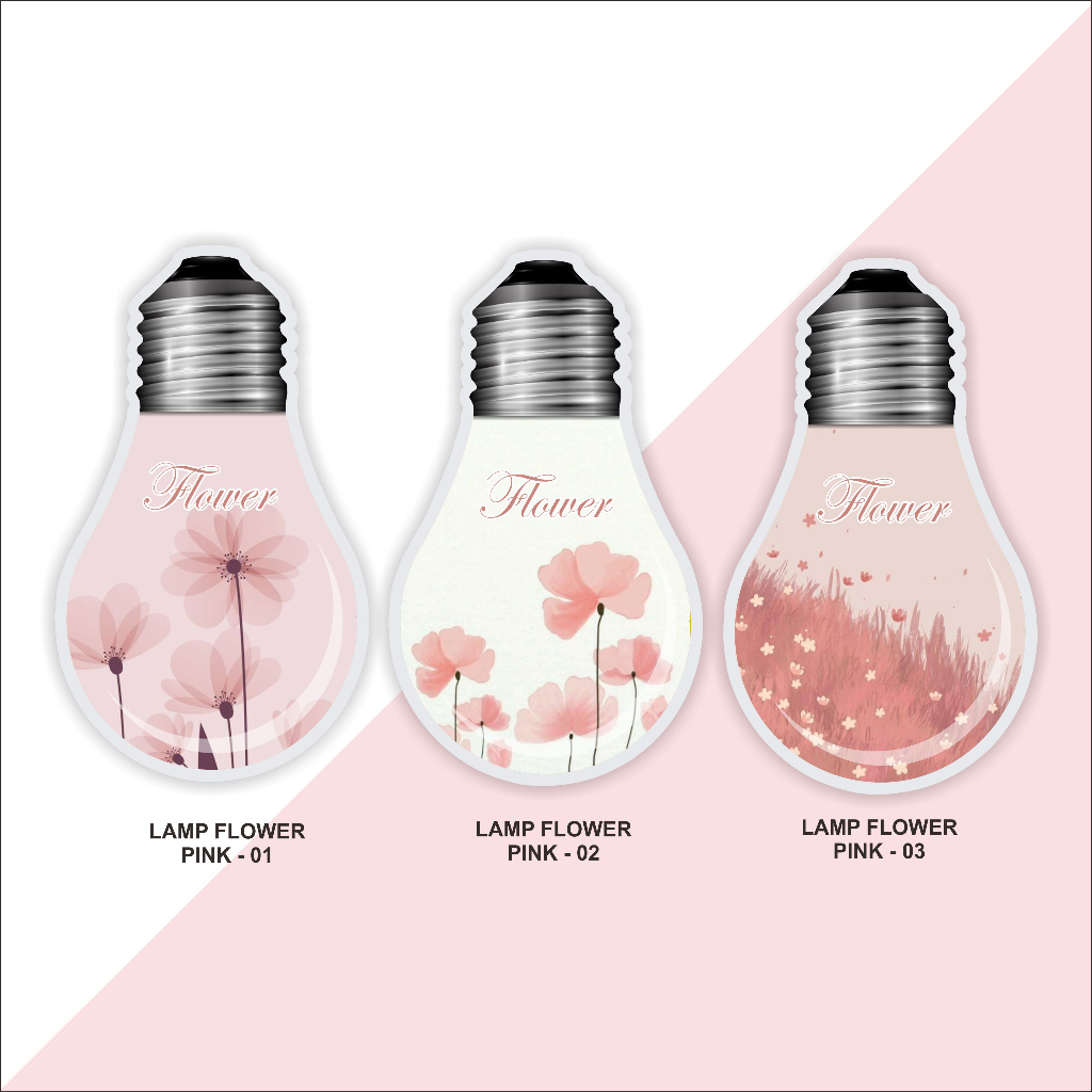 PSO Hiasan Pajangan Dekorasi Dinding Kamar Ruangan Dapur Rumah Walldecor Lamp Flower Pink 30x16cm