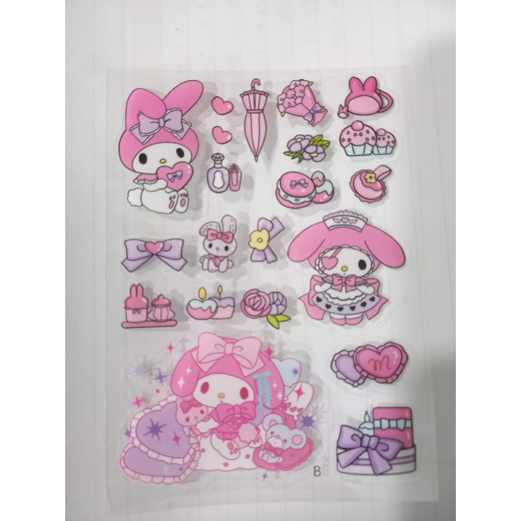 Sticker Karakter Melody Kuromi 2D Waterproof High Quality Kartun Anak