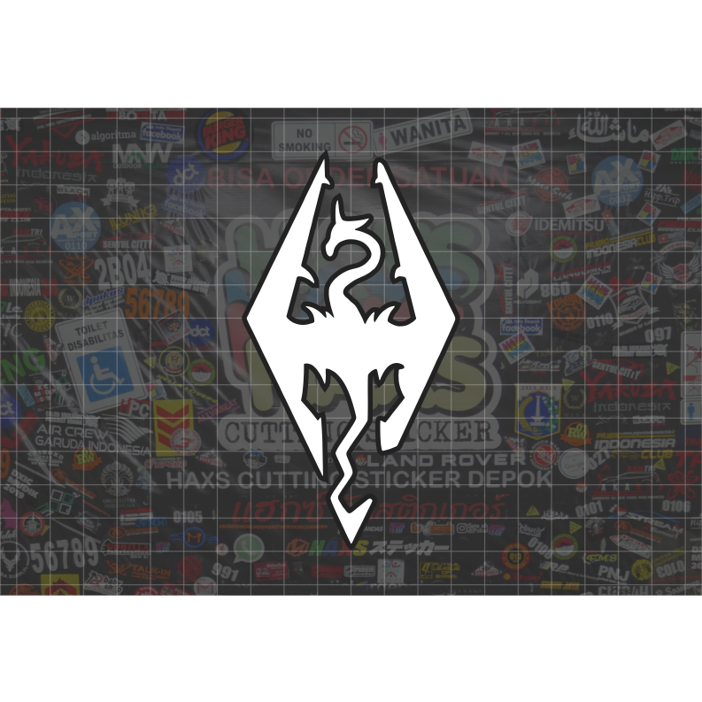 Cutting Sticker Logo Skyrim Ukuran 6.5x12 Cm Untuk Motor Mobil