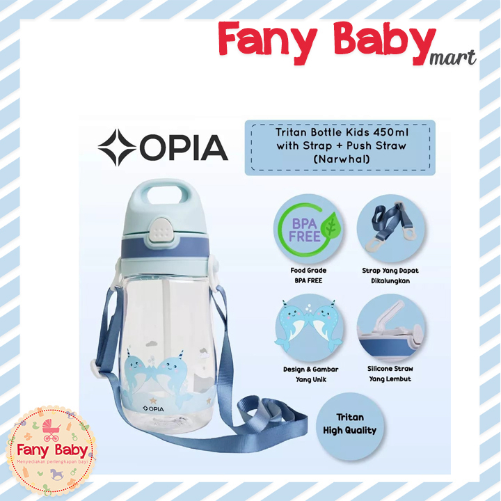 OPIA TRITAN BABY WEIGHTED STRAW BOTTLE WITH HANDLE 450ML