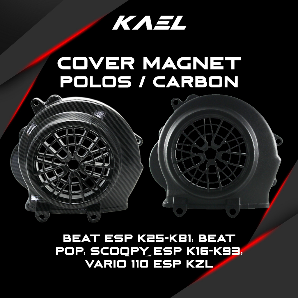 Cover Kipas Magnet-Karbon Honda Beat FI-F1-eSP-Street-Pop-New K25-K81 &amp; Scoopy K16-K93&amp; Vario 110 eSP 2015-2017 Pelindung-Tutup-Pengaman Magnit Carbon