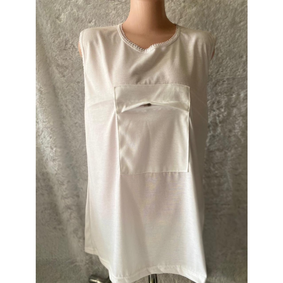 DALAMAN SINGLET WANITA BAJU HAJI DAN UMROH / SINGLET KANTONG WANITA / Singlet Renda Saku Satu / Perlengkapan Haji Dan Umroh Wanita