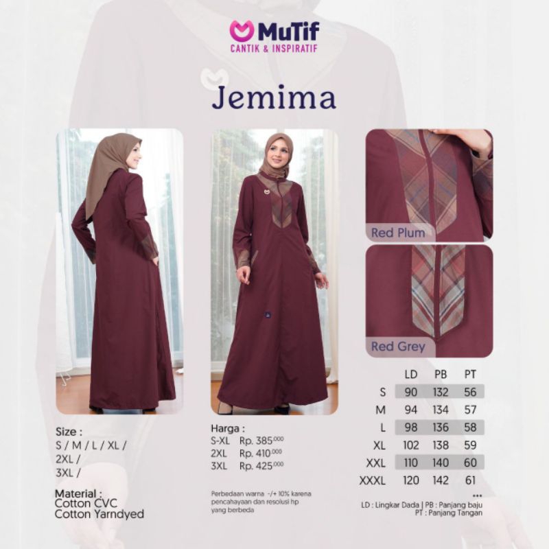 Gamis Mutif Jemima Red Plum Red Grey Gamis Muslimah Gamis Casual Gamis Premium Gamis Lebaran