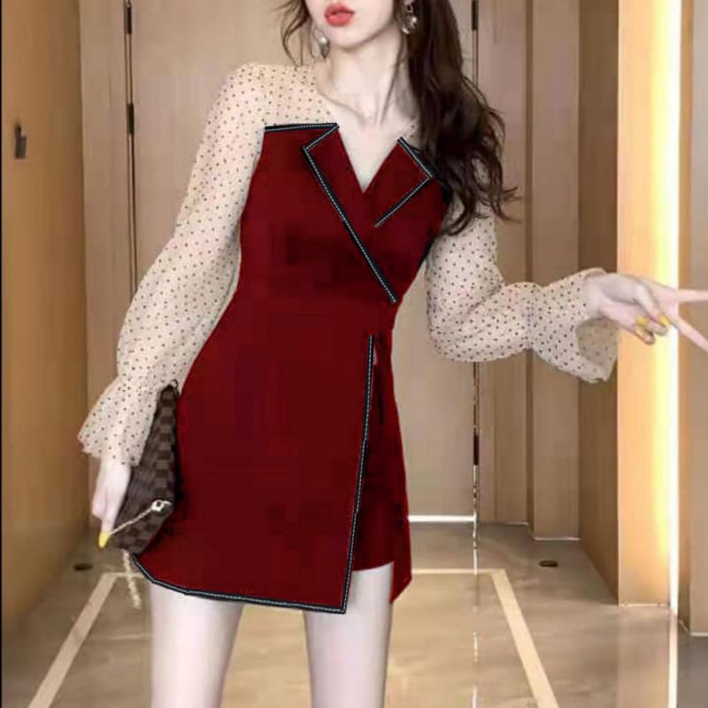 0620 Baju minidress set celana pendek hotpants mini dress Korea Korean style wanita premium import s