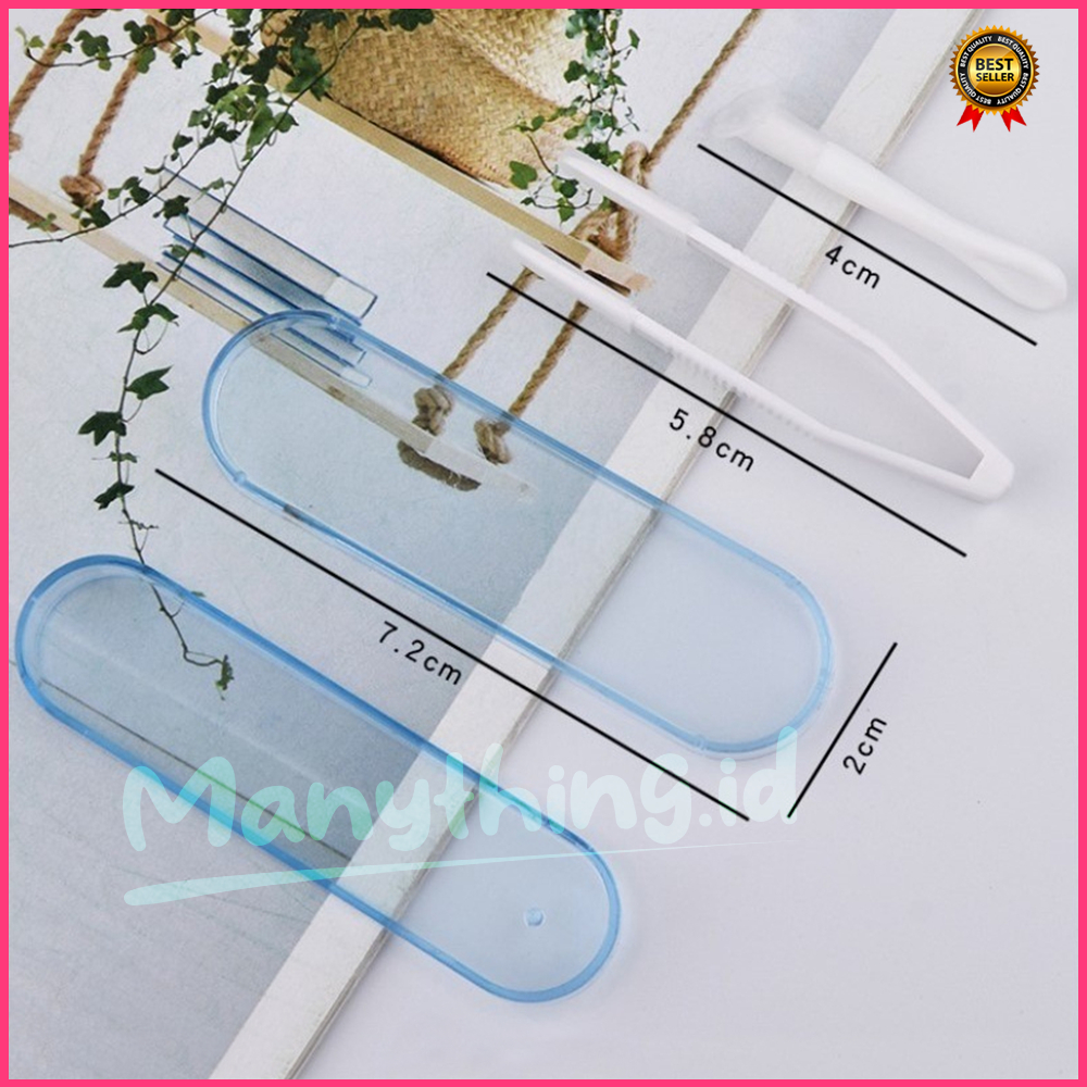 Alat Bantu Pasang Lensa Kontak Contact Lens / Aplikator Capitan Penjepit Soflen Tweezer Stick Pinset Plastik applicator Silikon Soft Lens / Jepitan Softlens + Box