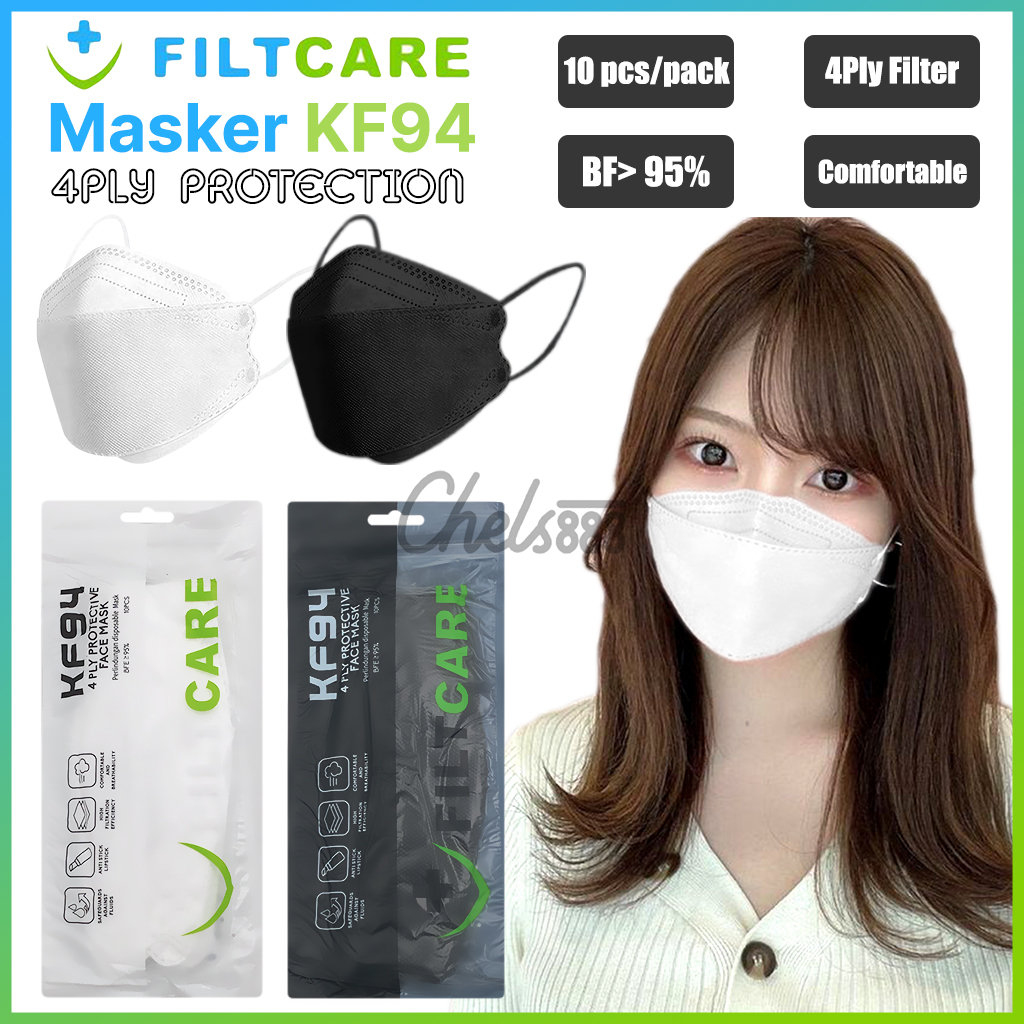 Masker Kf94 Kf 94 FILTCARE Earloop Tali Kuping 4 ply isi 10 pcs