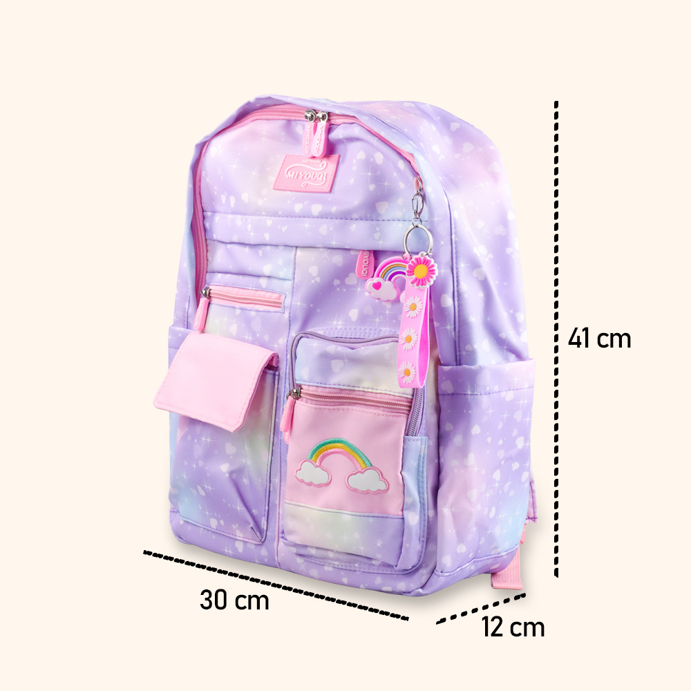 Tas Ransel Sekolah Anak Side Open - ZM251 - Purple