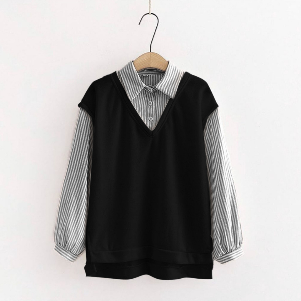 Prqueen Fashion | Ama Blouse | Baju Atasan Wanita Blouse | Blouse Vest Wanita Korean Style