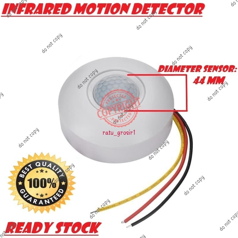 Saklar Lampu Sensor Gerak PIR Switch Otomatis Motion Detector Plafon Ceiling PIR Infrared LED Infrared