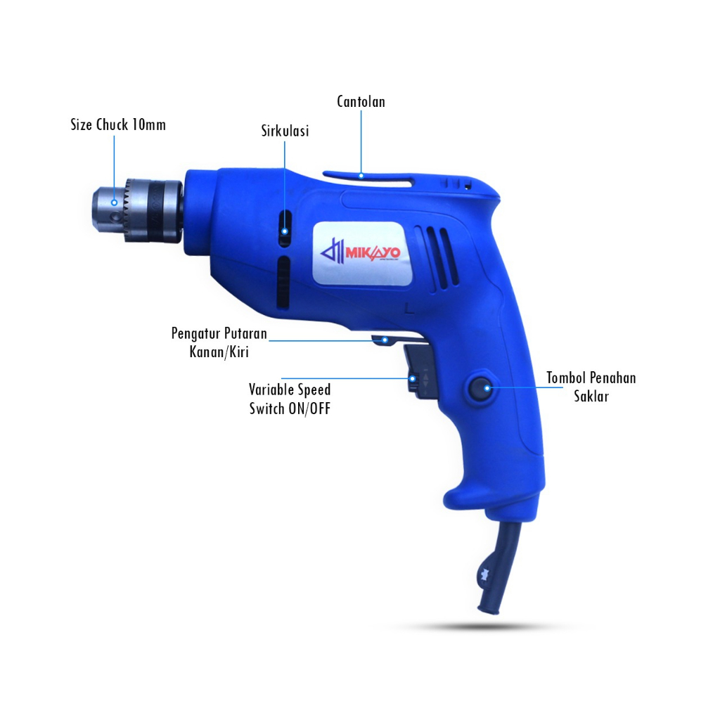 Mesin Bor Listrik 10mm Bolak Balik Electric Drill MIKAYO MESIN BOR LISTRIK 10MM BOR LISTRIK 10MM MESIN BOR TANGAN 10MM MURAH