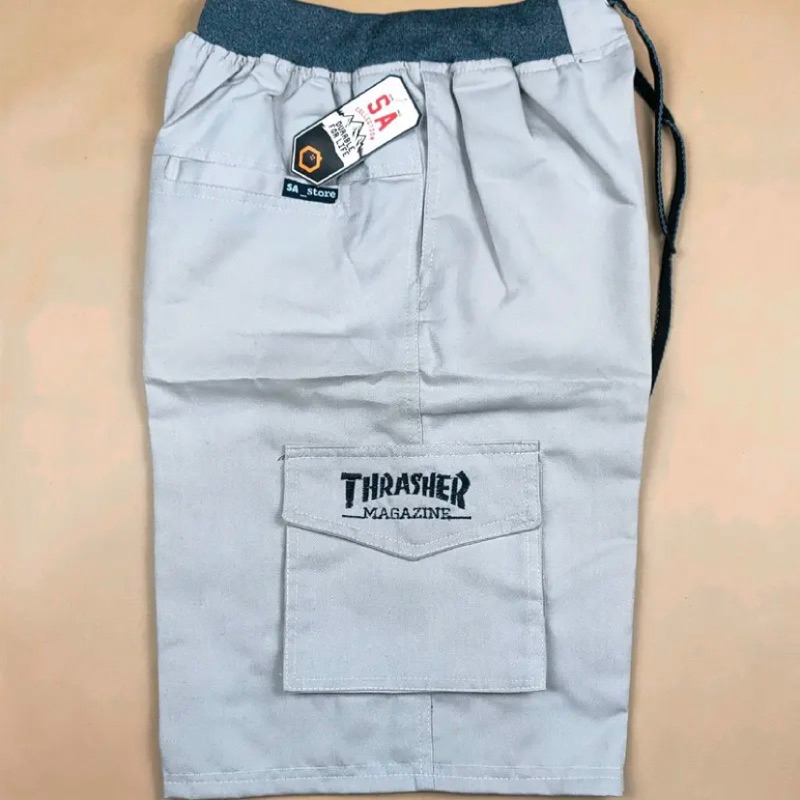 Celana Pendek Jumbo Kargo Murah Pinggang Karet Bahan Katun Twill By Mall Indonesia