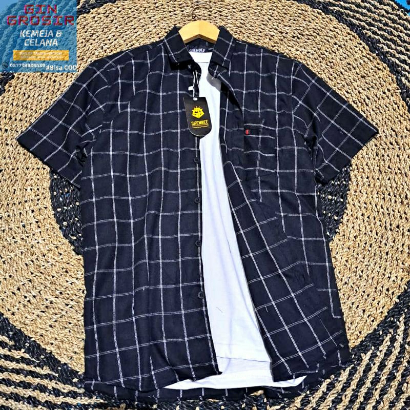 Flanel Lengan Pendek Premium Kemeja Pria Lengan Pendek BestSeller Kemeja Kotak Kotak Lengan Pendek