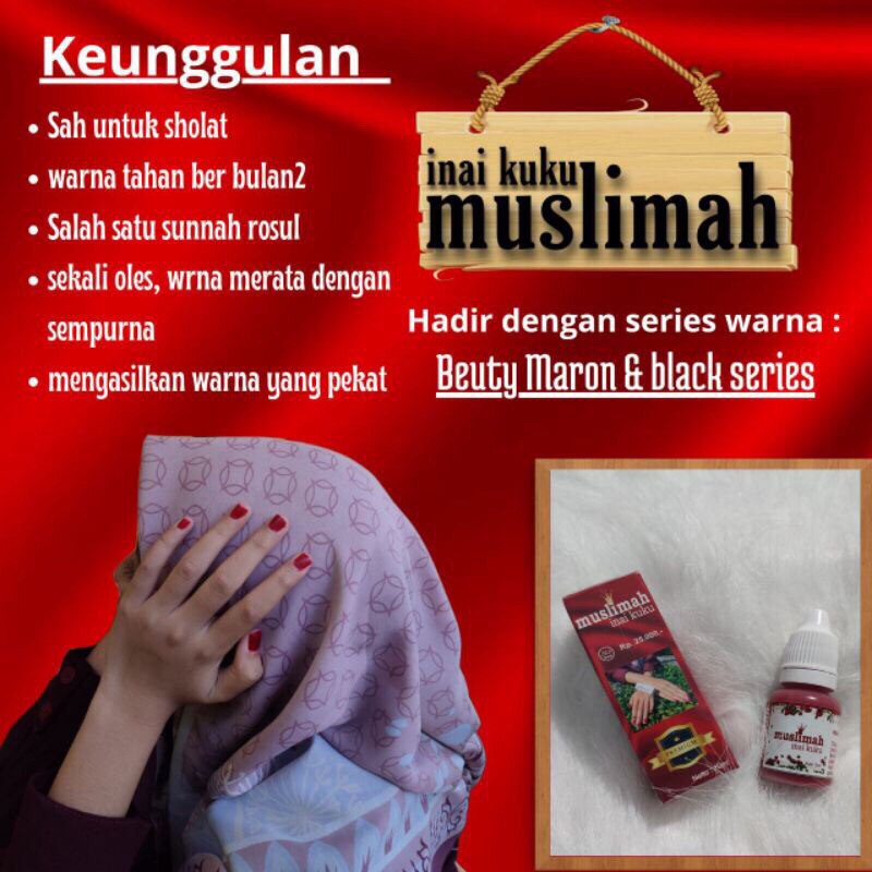INAI KUKU muslimah halal 100%/inai kuku halal termurah/inai kuku maron/inai kuku sah buat sholat/pac