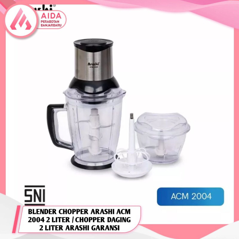 BLENDER CHOPPER ARASHI ACM 2004 2 LITER / CHOPPER DAGING 2 LITER ARASHI GARANSI